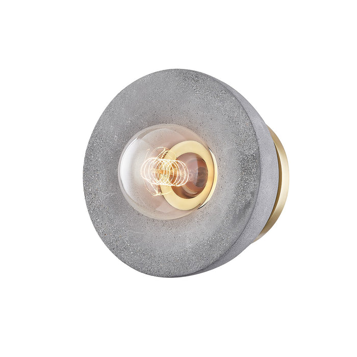 Mitzi H400501-AGB One Light Flush Mount, Aged Brass