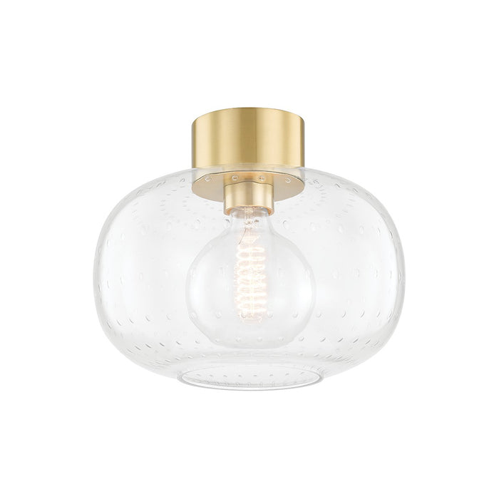 Mitzi H403501-AGB One Light Flush Mount, Aged Brass