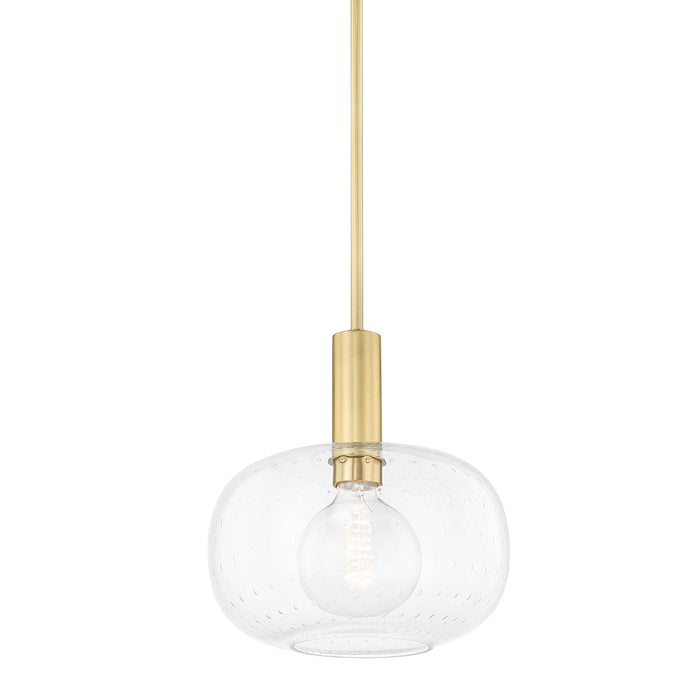 Mitzi H403701-AGB One Light Pendant, Aged Brass