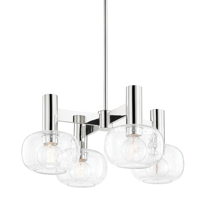 Mitzi H403804-PN Four Light Chandelier, Polished Nickel