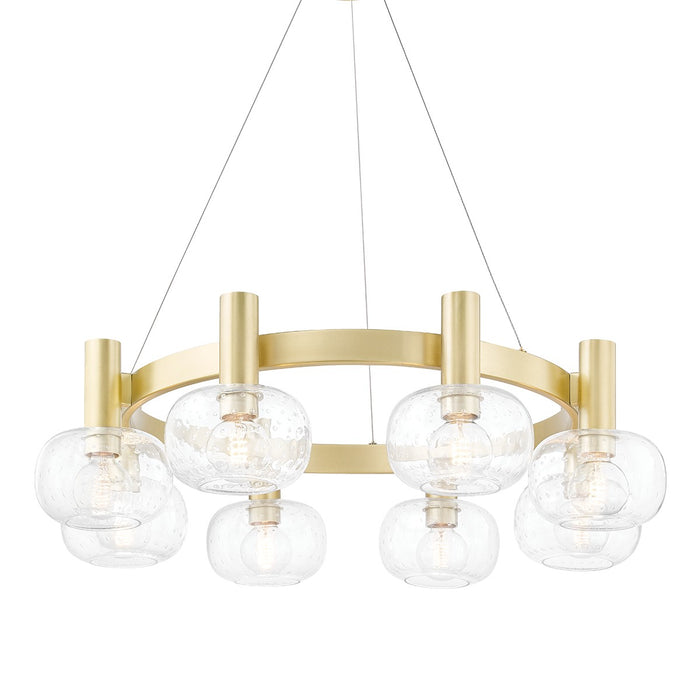 Mitzi H403808-AGB Eight Light Chandelier, Aged Brass