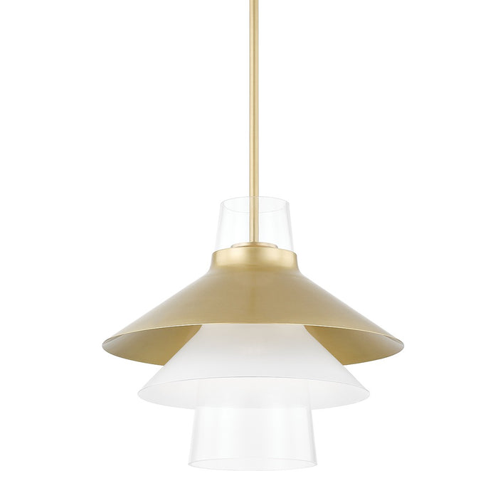 Mitzi H404701L-AGB One Light Pendant, Aged Brass