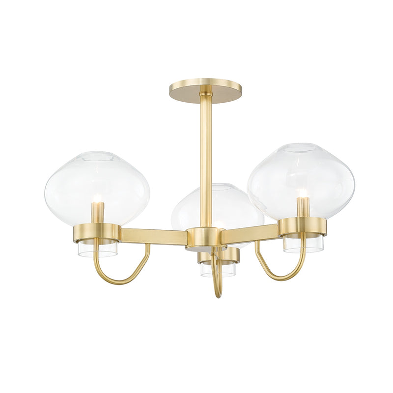 Mitzi H408603-AGB LED Semi Flush Mount, Aged Brass