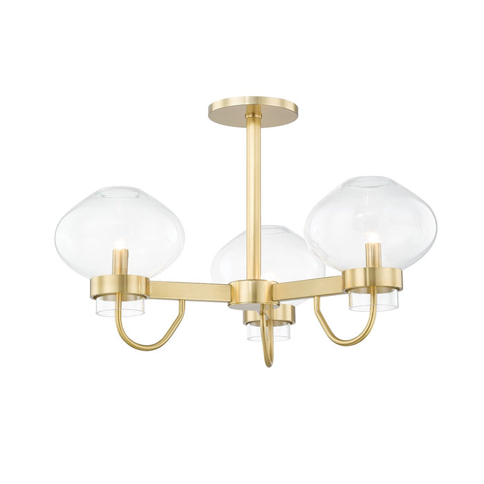 Mitzi H408603-AGB LED Semi Flush Mount, Aged Brass