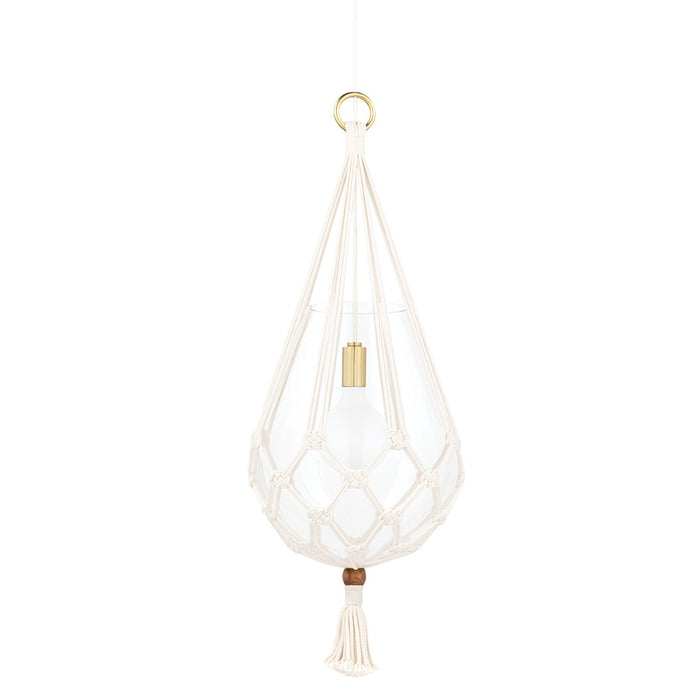 Mitzi H411701L-AGB One Light Pendant, Aged Brass