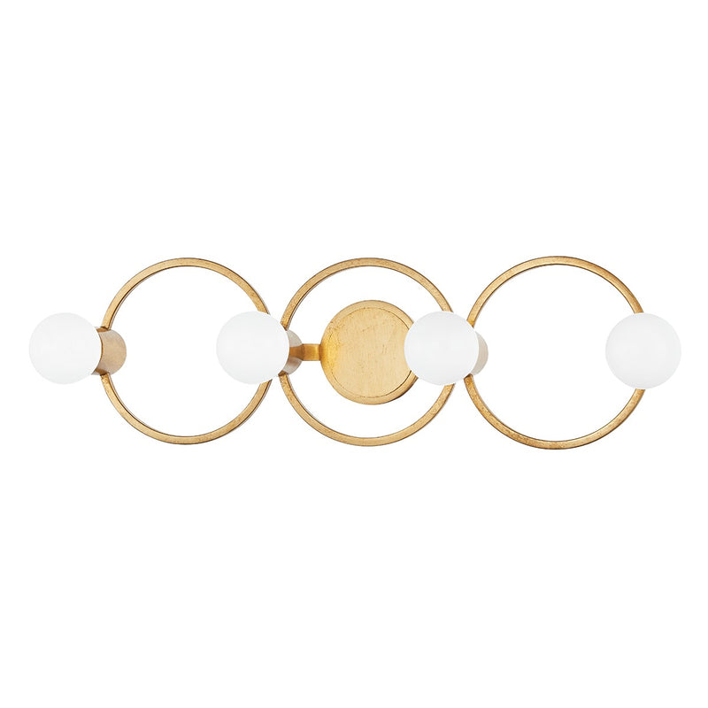 Mitzi H413304-GL Four Light Bath and Vanity, Gold Leaf