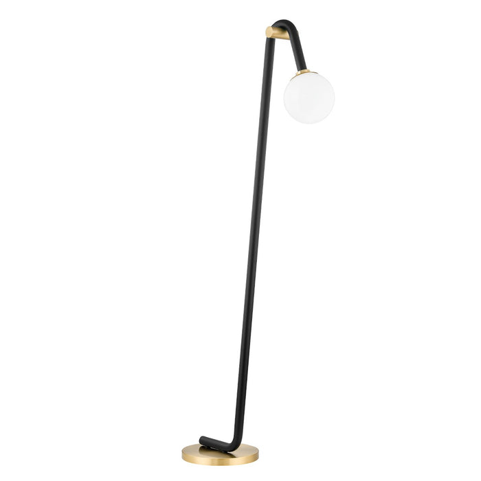 Mitzi HL382401-AGB/BK One Light Floor Lamp, Aged Brass/Black