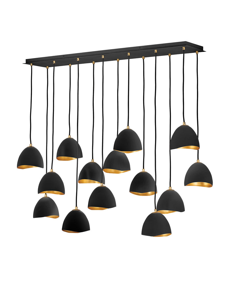 Hinkley 35909SHB LED Chandelier, Shell Black