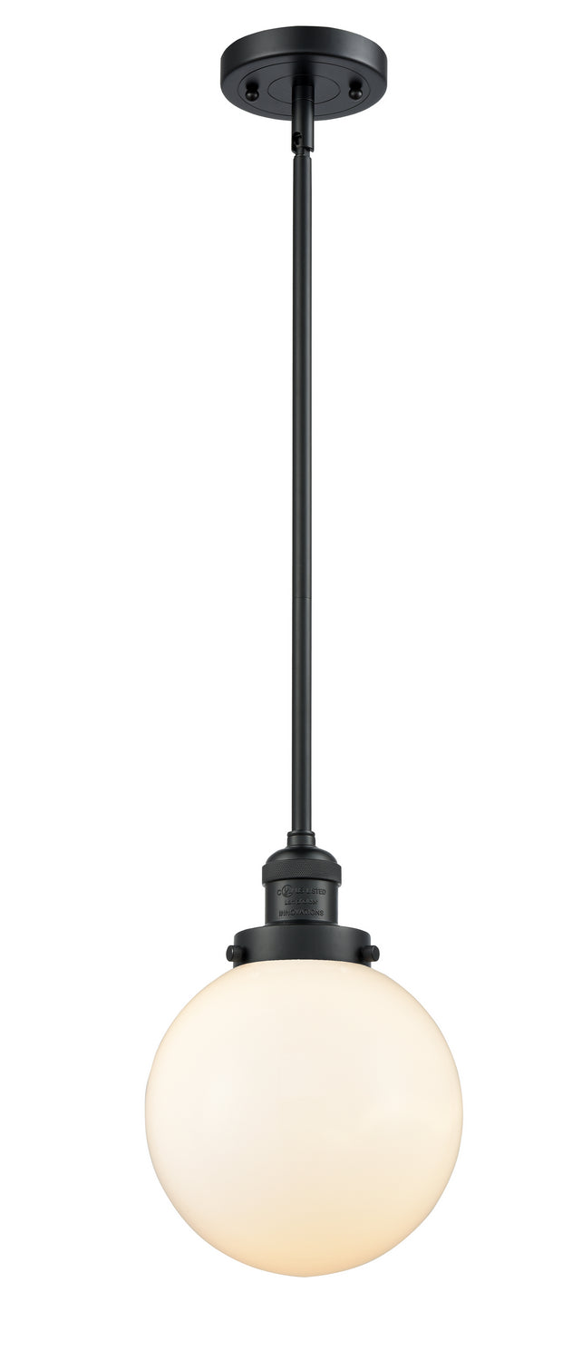 Innovations 201S-BK-G201-8 One Light Mini Pendant, Matte Black