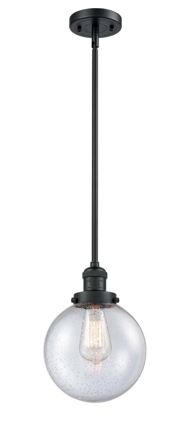 Innovations 201S-BK-G204-8 One Light Mini Pendant, Matte Black