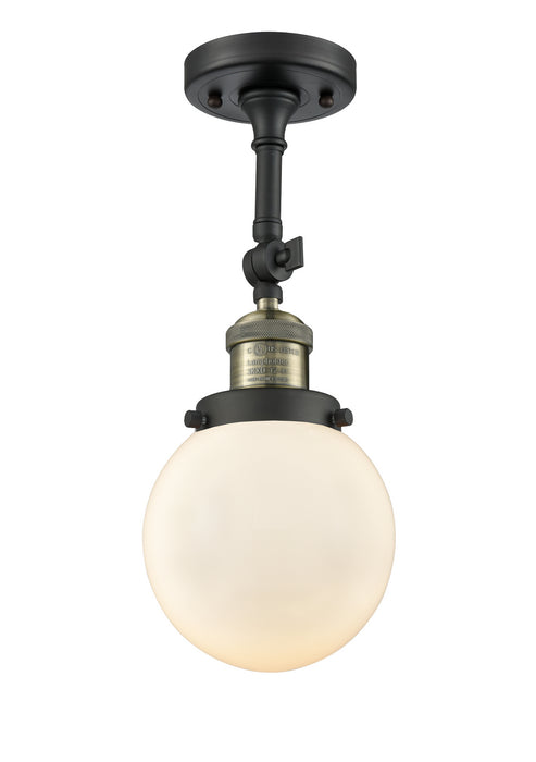 Innovations 201F-BAB-G201-6 One Light Semi-Flush Mount, Black Antique Brass