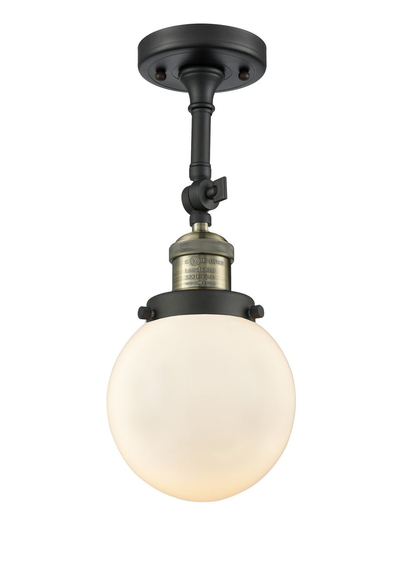 Innovations 201F-BAB-G201-6-LED LED Semi-Flush Mount, Black Antique Brass