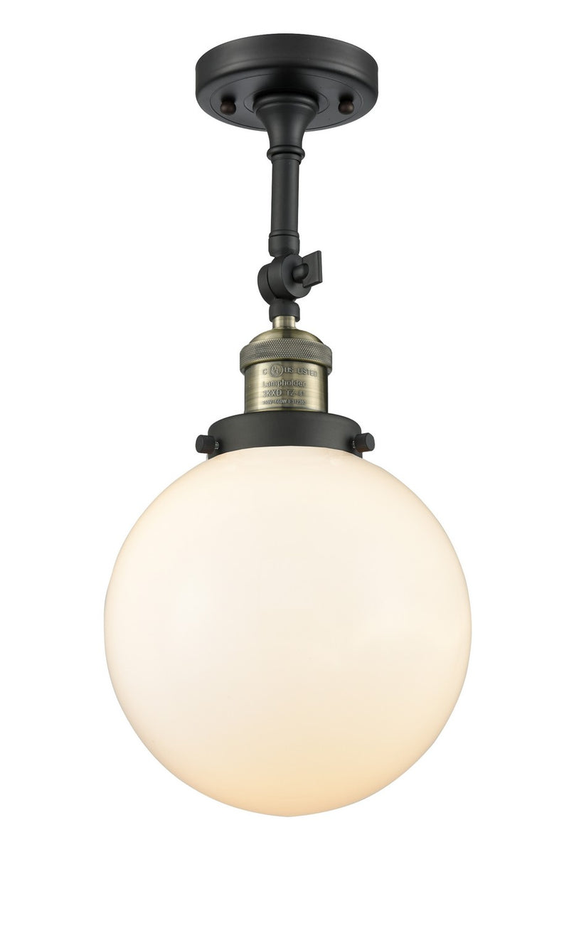 Innovations 201F-BAB-G201-8-LED LED Semi-Flush Mount, Black Antique Brass