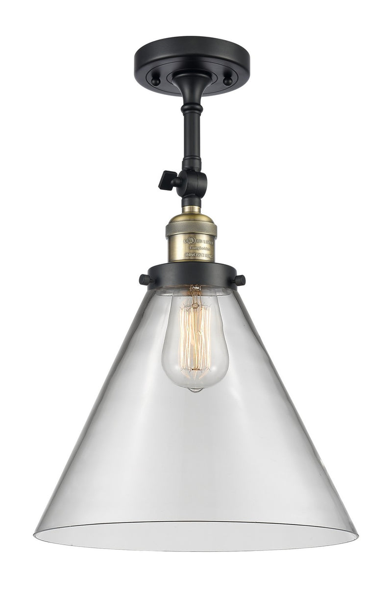 Innovations 201F-BAB-G42-L One Light Semi-Flush Mount, Black Antique Brass