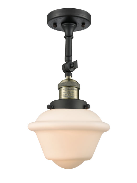 Innovations 201F-BAB-G531 One Light Semi-Flush Mount, Black Antique Brass
