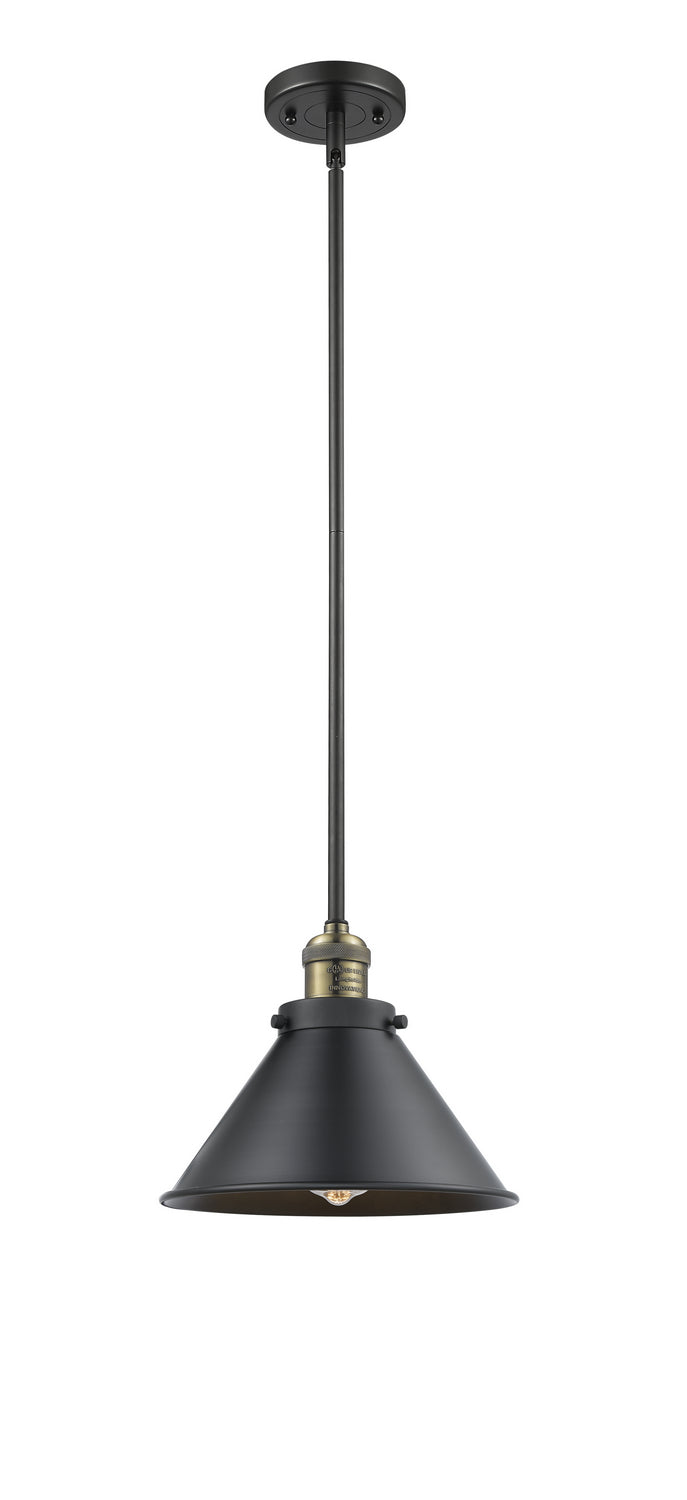 Innovations 201S-BAB-M10-BK One Light Mini Pendant, Black Antique Brass