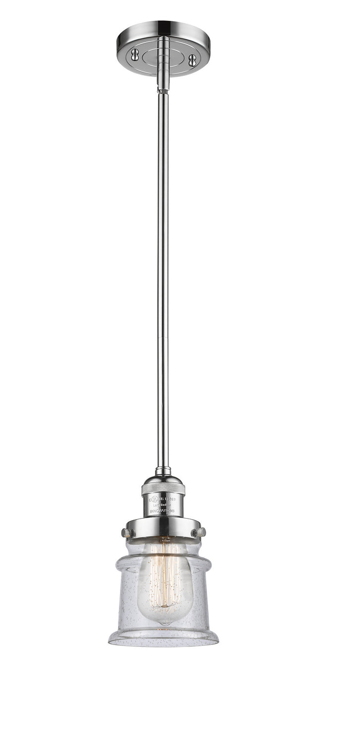 Innovations 201S-PC-G184S One Light Mini Pendant, Polished Chrome