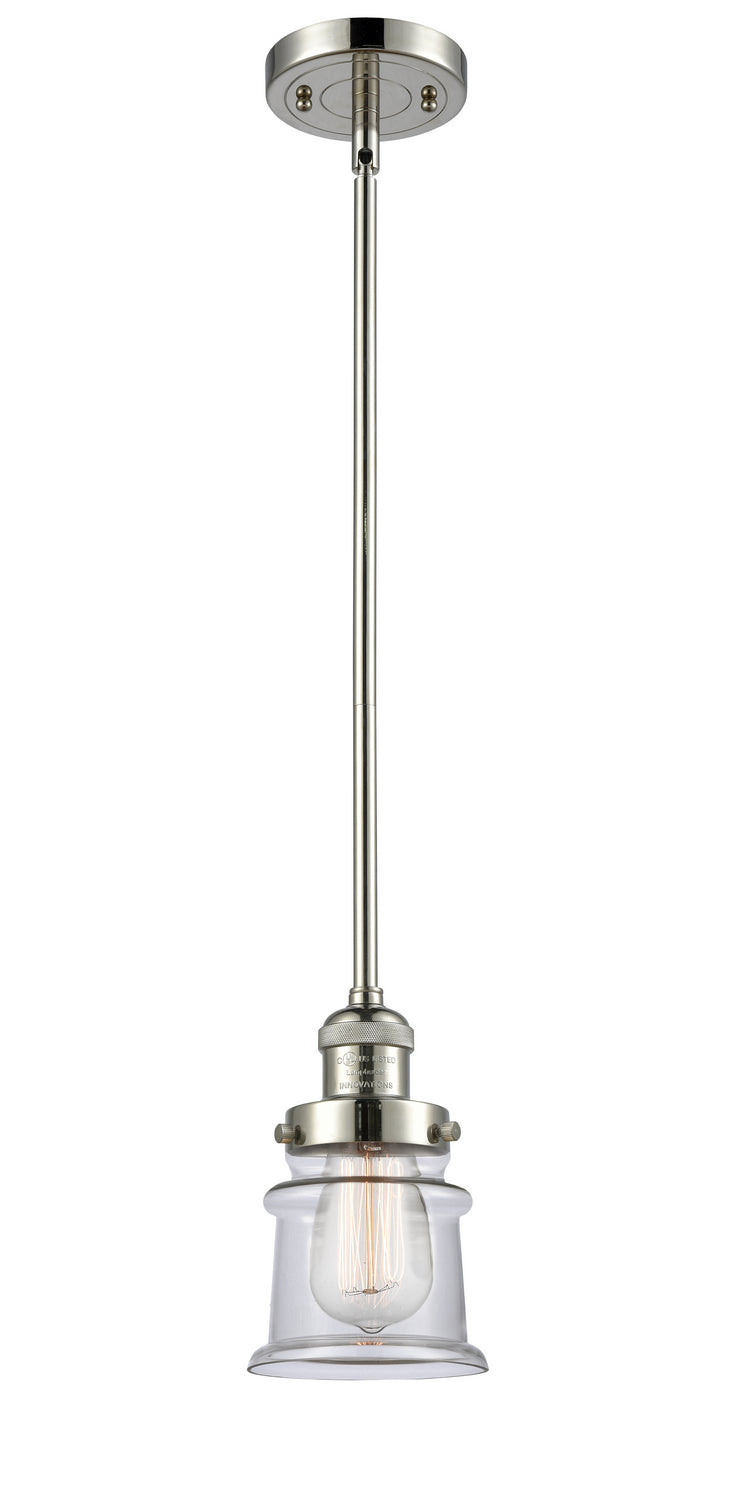 Innovations 201S-PN-G182S One Light Mini Pendant, Polished Nickel