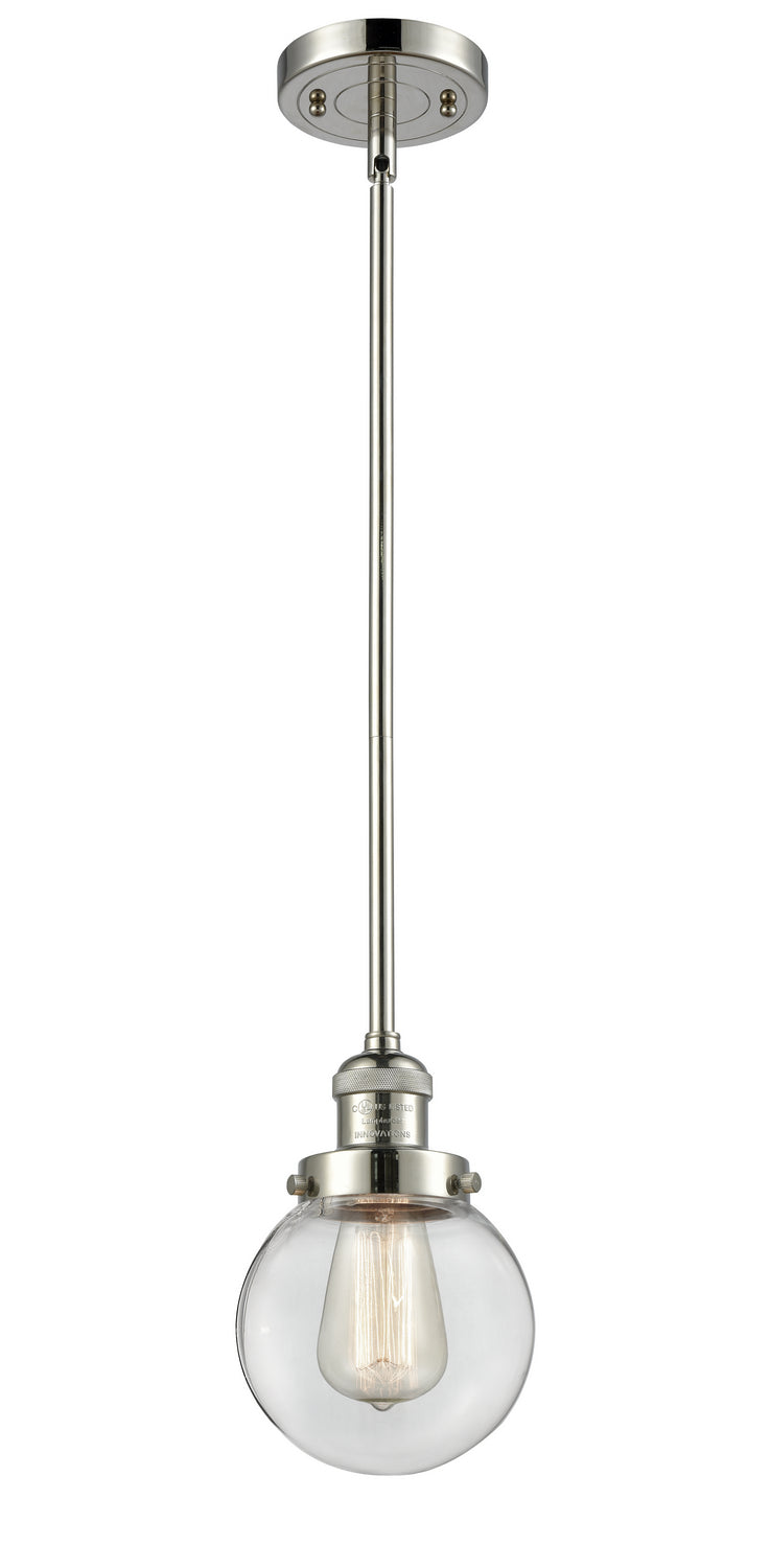 Innovations 201S-PN-G202-6 One Light Mini Pendant, Polished Nickel