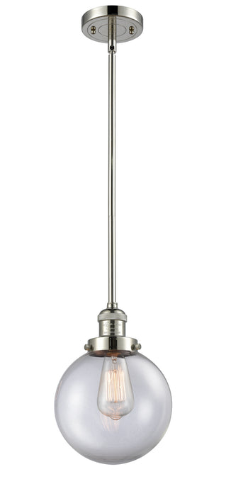 Innovations 201S-PN-G202-8 One Light Mini Pendant, Polished Nickel
