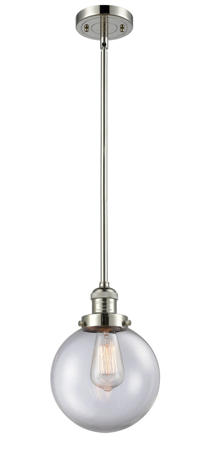 Innovations 201S-PN-G202-8-LED LED Mini Pendant, Polished Nickel