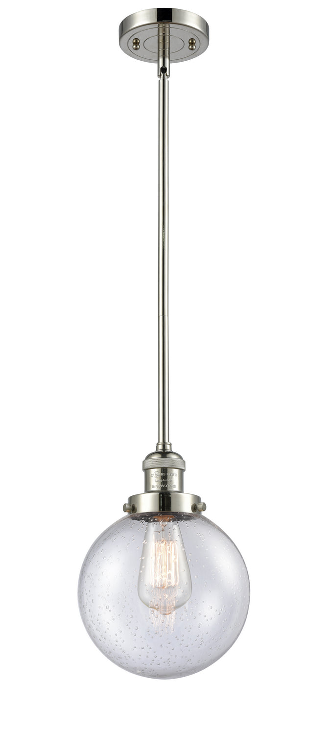 Innovations 201S-PN-G204-8 One Light Mini Pendant, Polished Nickel