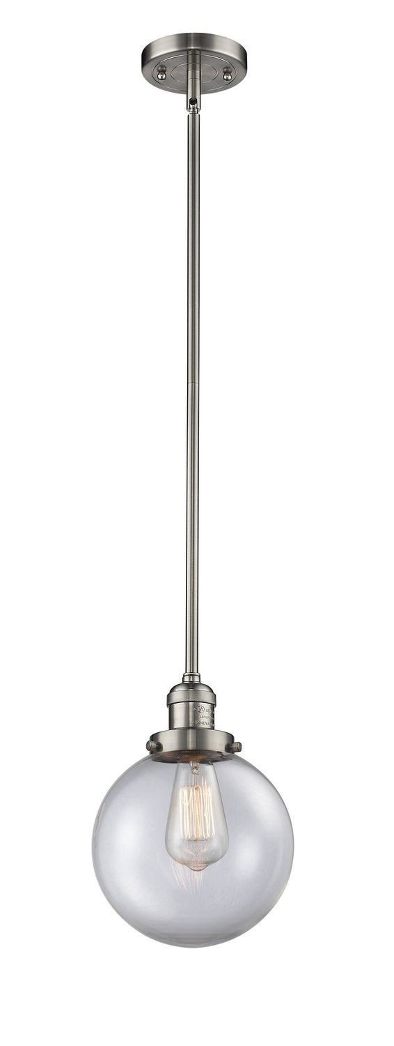 Innovations 201S-SN-G202-8 One Light Mini Pendant, Brushed Satin Nickel