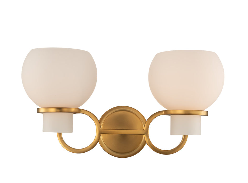 Kalco 513022WB Two Light Wall Sconce, Winter Brass