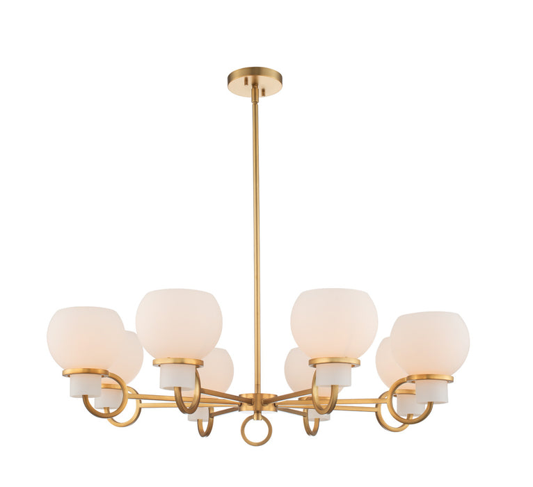 Kalco 513073WB Eight Light Chandelier, Winter Brass
