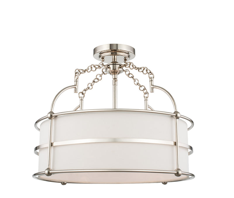 Kalco 513241PN Five Light Convertible Pendant / Semi Flush, Polished Nickel