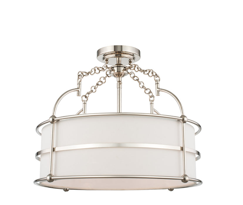 Kalco 513241PN Five Light Convertible Pendant / Semi Flush, Polished Nickel