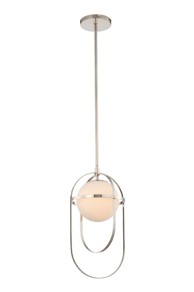 Kalco 513311PN One Light Mini Pendant, Polished Nickel