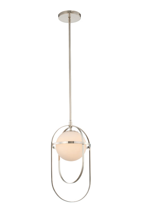 Kalco 513311PN One Light Mini Pendant, Polished Nickel