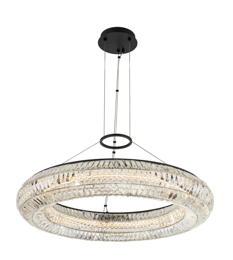 Allegri 037156-052-FR001 LED Pendant, Matte Black w Polished Chrome