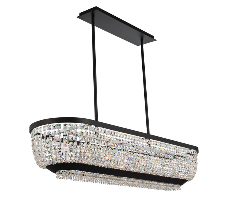 Allegri 037361-052-FR001 Seven Light Island Pendant, Matte Black W Polished Chrome