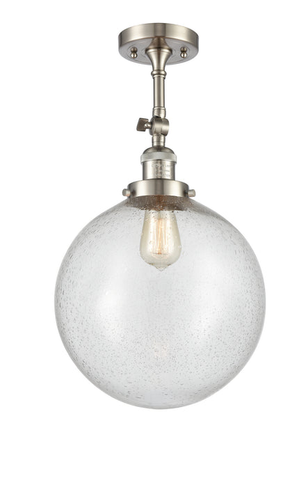 Innovations 201F-SN-G204-12 One Light Semi-Flush Mount, Brushed Satin Nickel