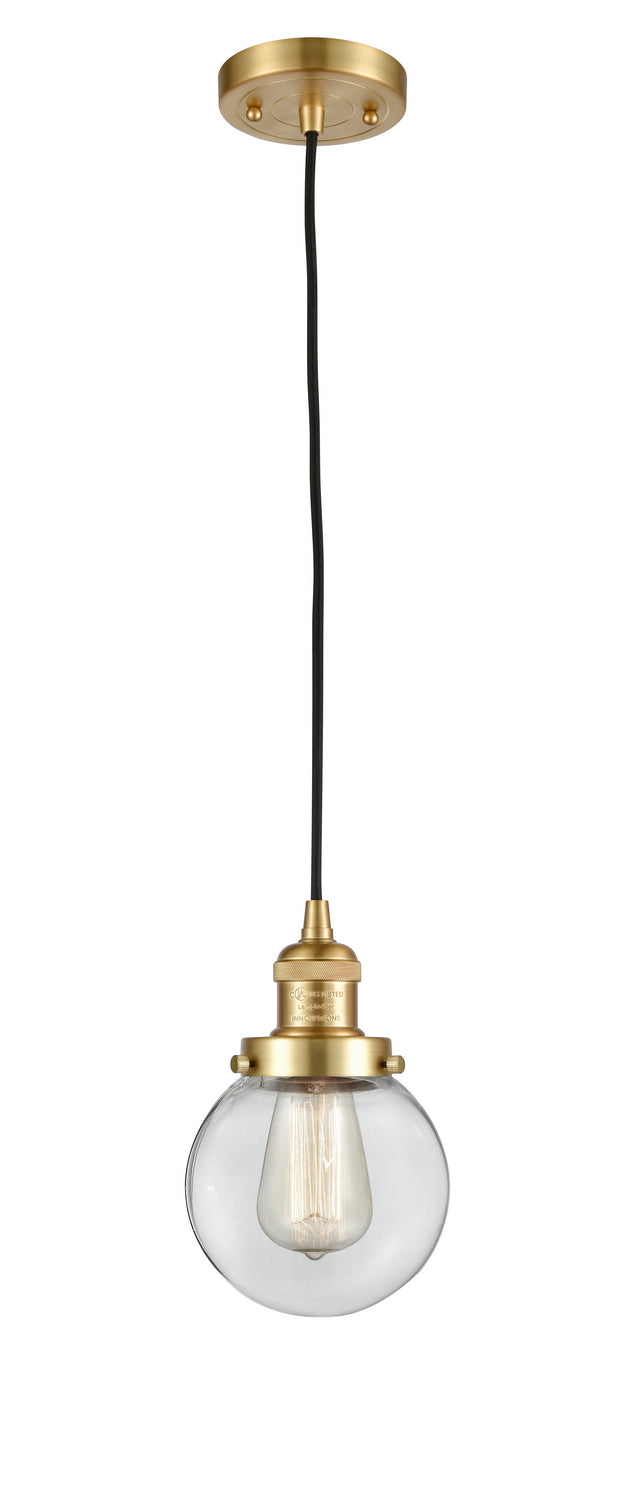 Innovations 201C-SG-G202-6 One Light Mini Pendant, Satin Gold