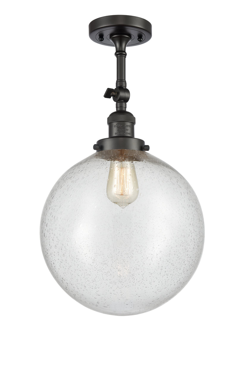 Innovations 201F-OB-G204-12 One Light Semi-Flush Mount, Oil Rubbed Bronze