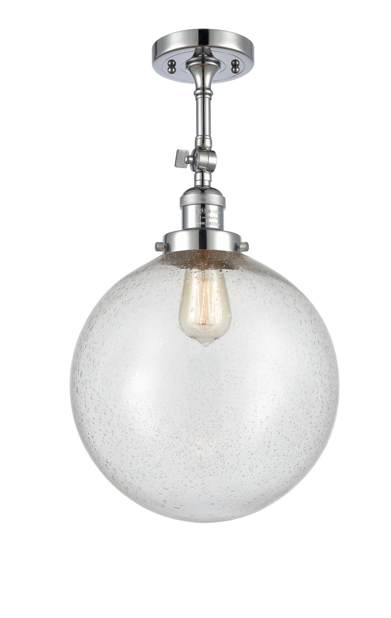 Innovations 201F-PC-G204-12 One Light Semi-Flush Mount, Polished Chrome