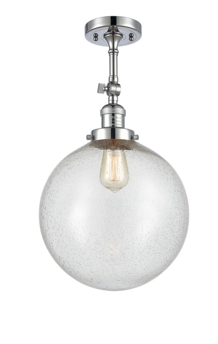 Innovations 201F-PC-G204-12 One Light Semi-Flush Mount, Polished Chrome