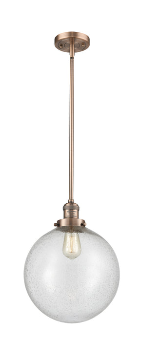 Innovations 201S-AC-G204-12 One Light Mini Pendant, Antique Copper