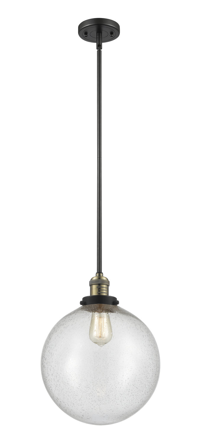 Innovations 201S-BAB-G204-12 One Light Mini Pendant, Black Antique Brass