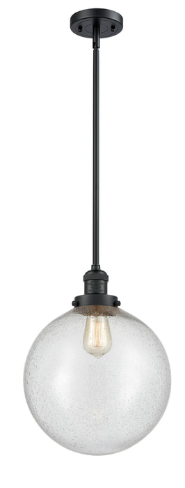 Innovations 201S-BK-G204-12 One Light Mini Pendant, Matte Black