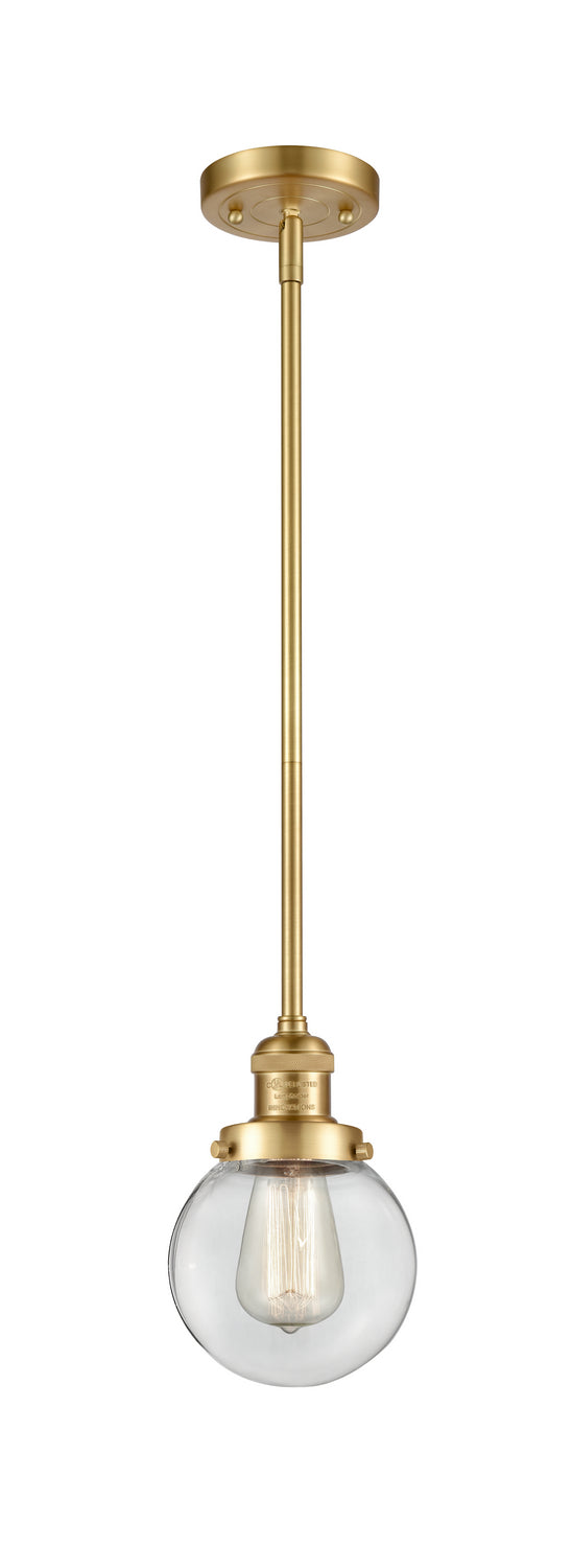 Innovations 201S-SG-G202-6 One Light Mini Pendant, Satin Gold