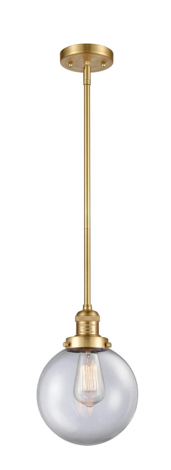 Innovations 201S-SG-G202-8 One Light Mini Pendant, Satin Gold