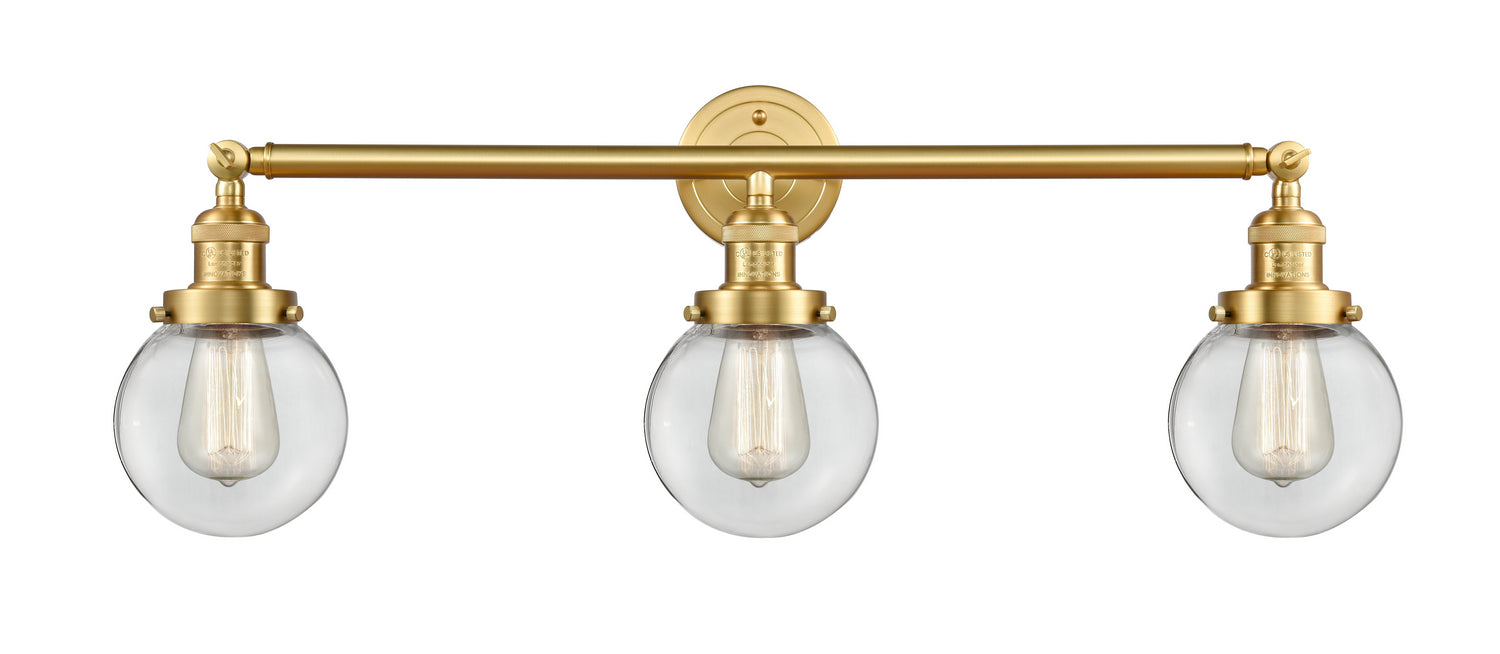 Innovations 205-SG-G202-6 Three Light Bath Vanity, Satin Gold