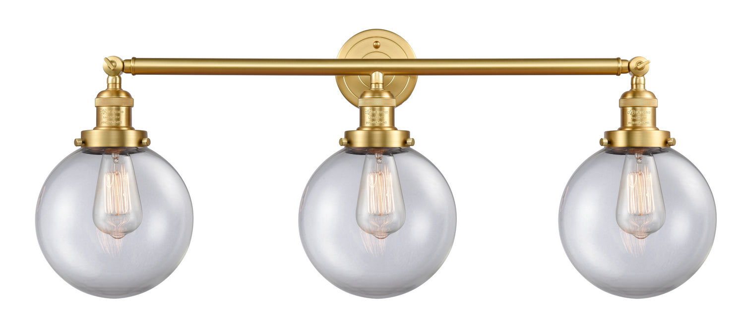 Innovations 205-SG-G202-8 Three Light Bath Vanity, Satin Gold