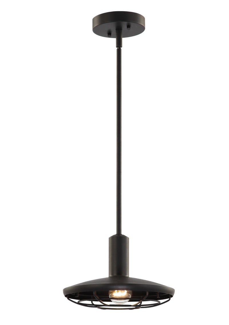Matteo Lighting C75701MB One Light Pendant, Matte Black