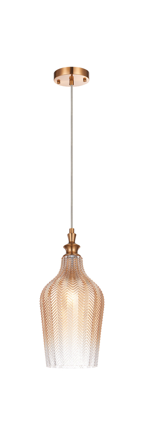 Matteo Lighting C80101AG One Light Pendant, Aged Gold Brass
