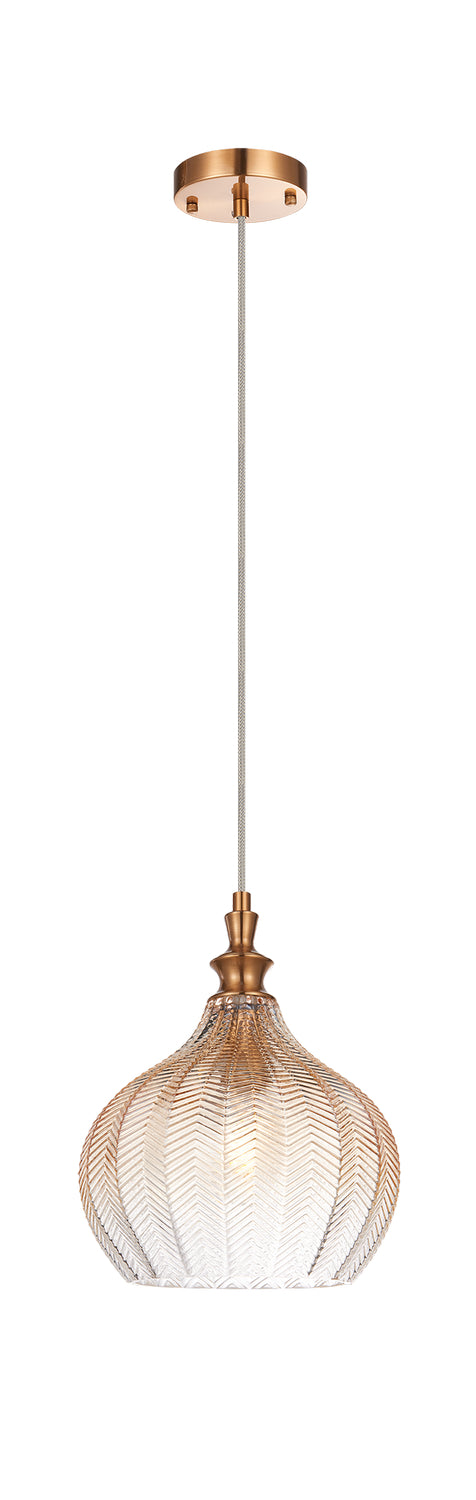 Matteo Lighting C80102AG One Light Pendant, Aged Gold Brass